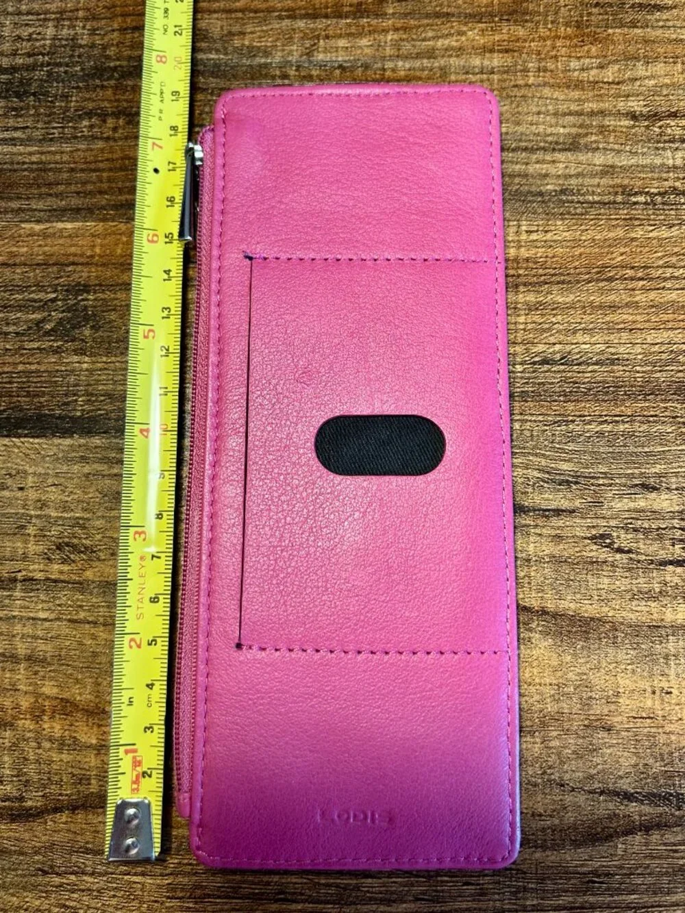 Lodis Julia Pink Leather Zip card Wallet